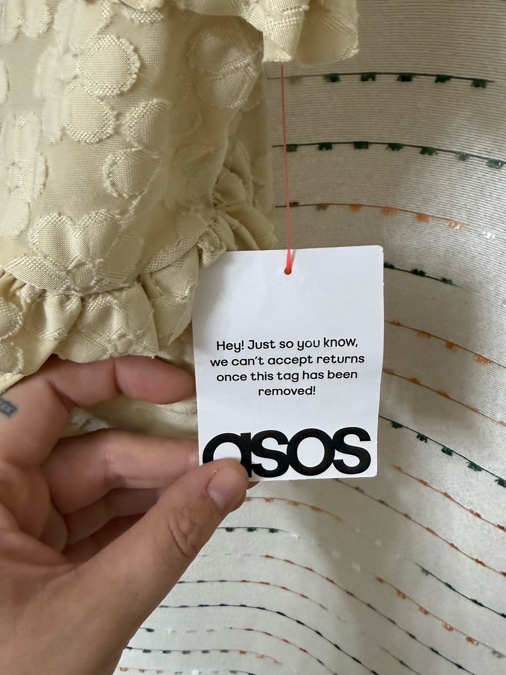 ASOS Cream Floral Ruffle Tie-Front Cami - Picture 3 of 5